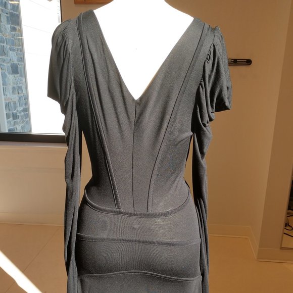 Sexy, Victorian, Goth vibe Black Knit Dress - Picture 2 of 7